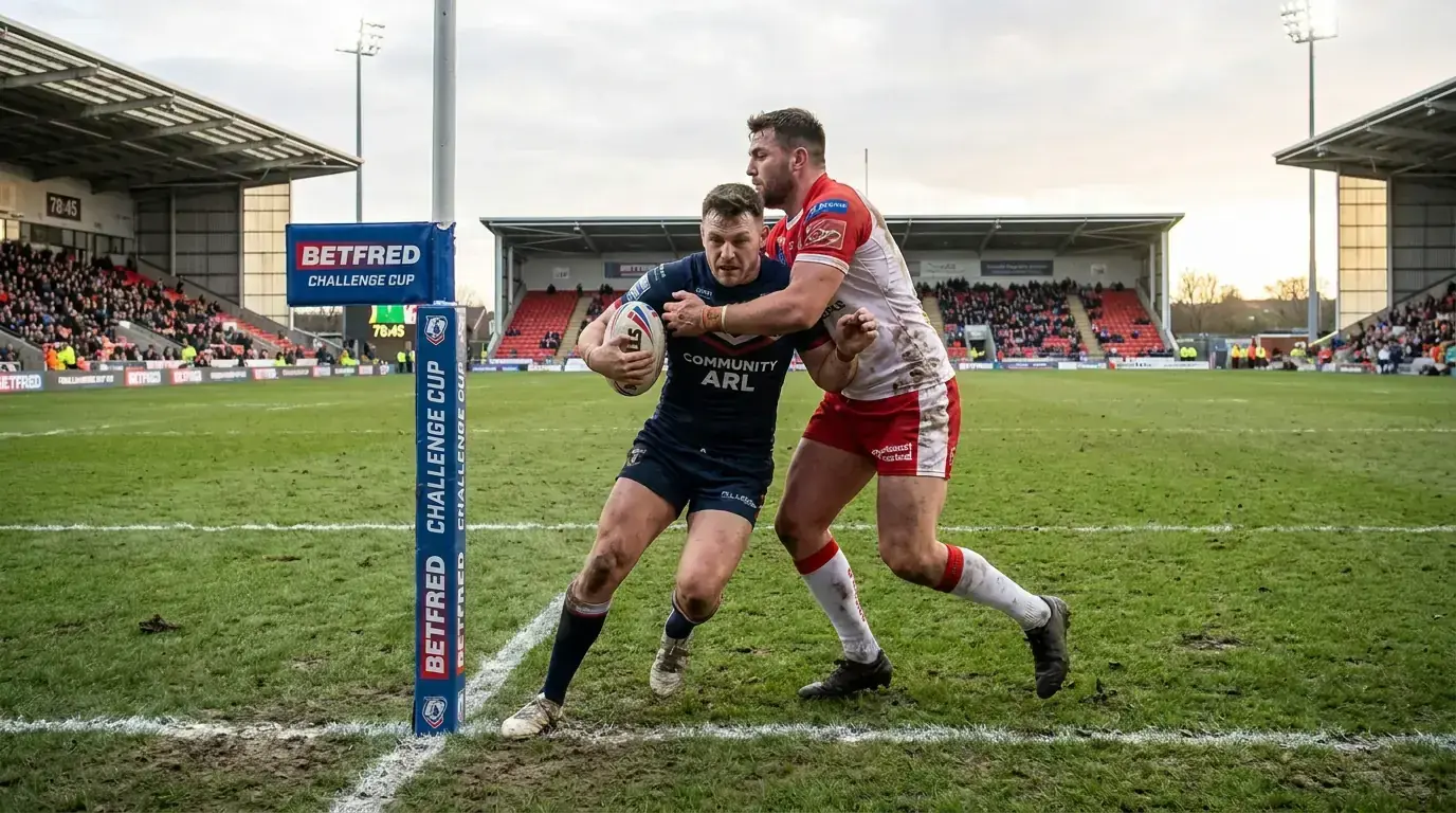 Rugby league Challenge Cup tie with a lower-tier side defending against a top-flight club