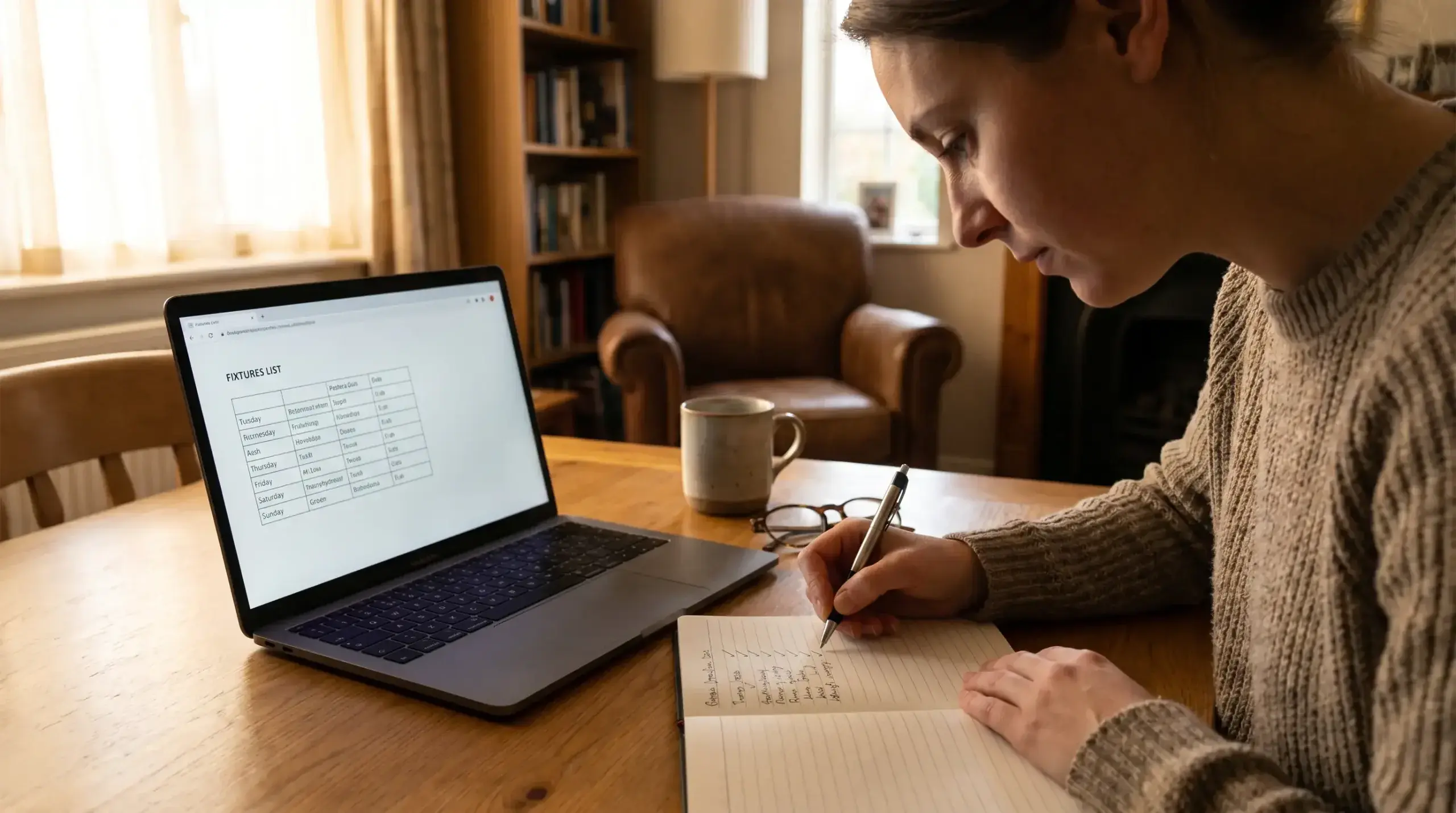 Punter selecting cup ties carefully with a disciplined notebook approach