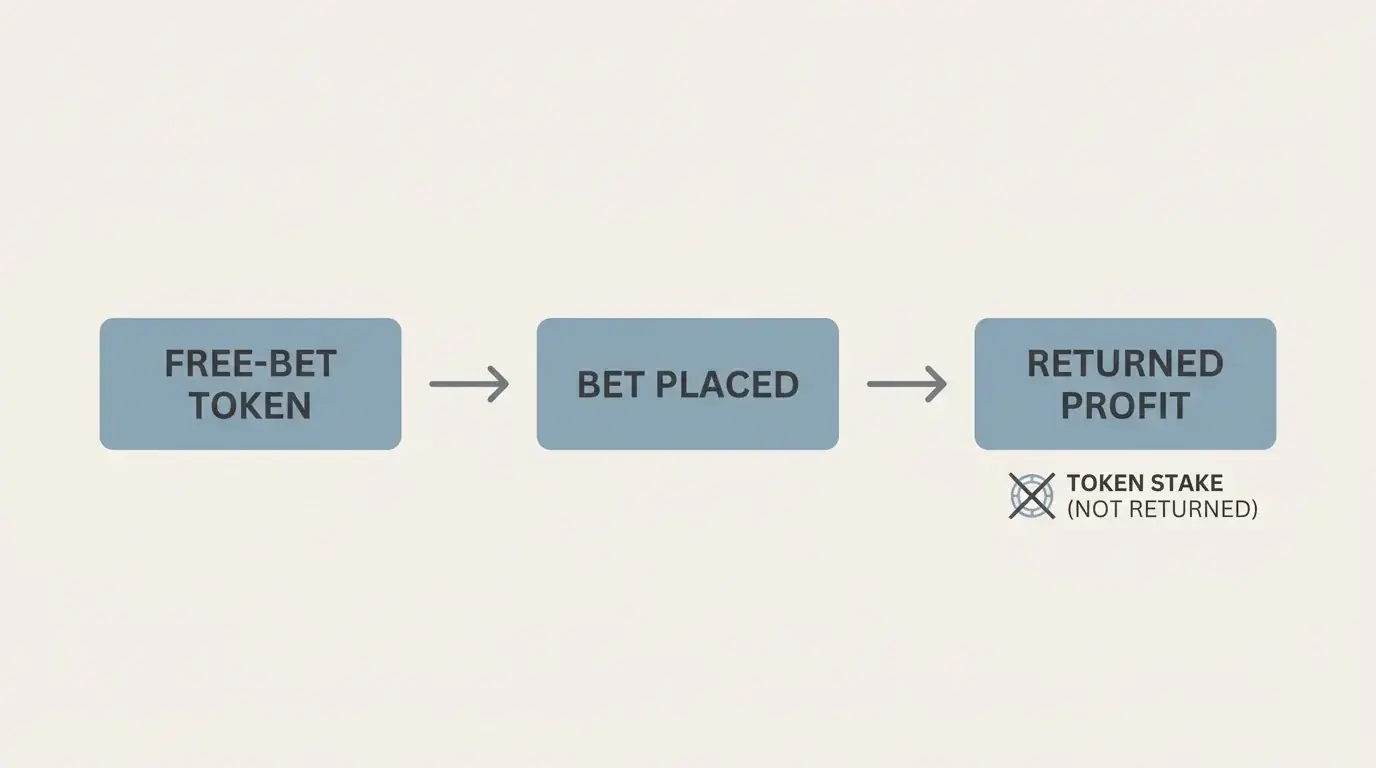 How a free bet works, with the stake not returned in winnings
