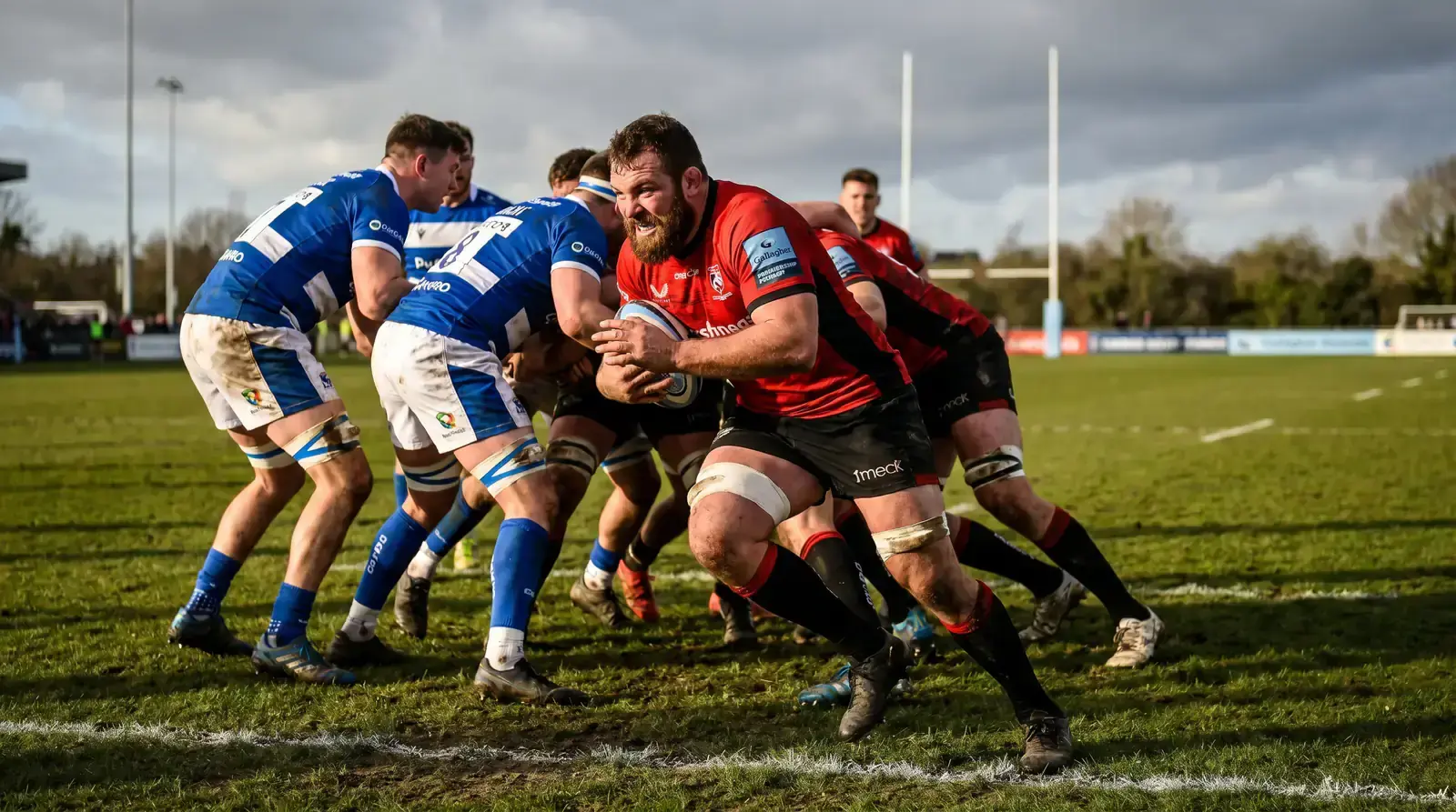 Gallagher Premiership rugby union club match with a driving maul near the try line
