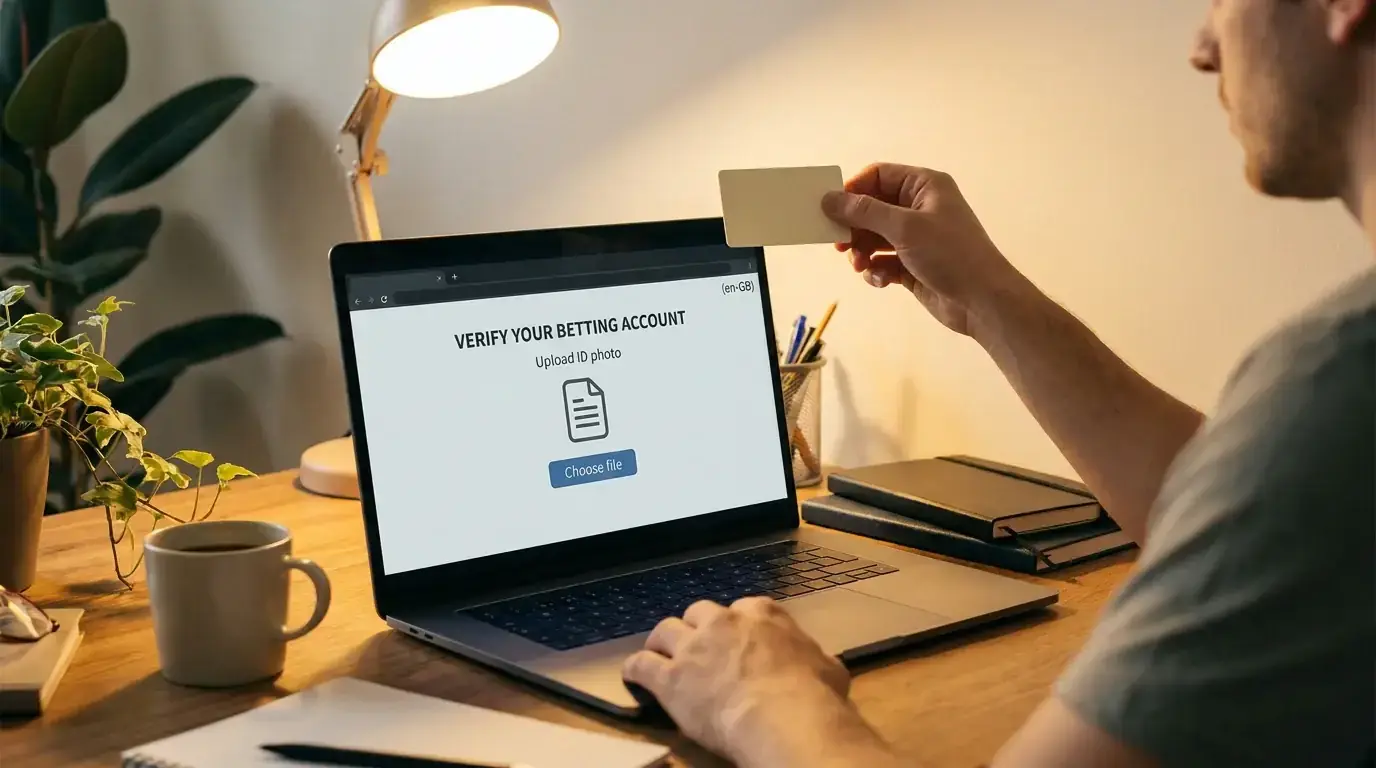 New bettor uploading an ID document to verify a UK rugby betting account