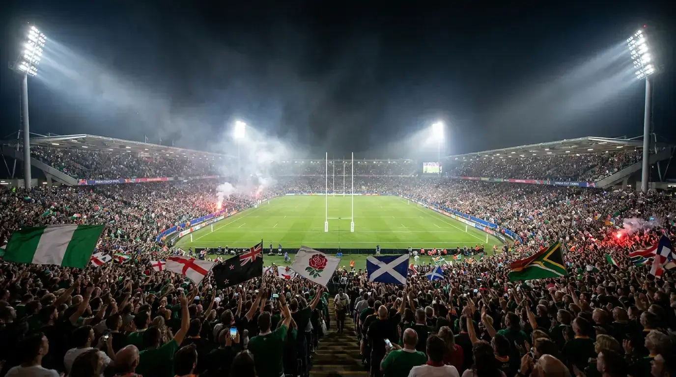 Capacity Rugby World Cup crowd illustrating the global audience that deepens 2027 markets
