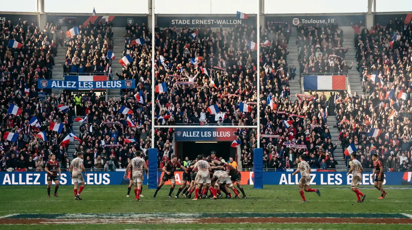 Passionate home crowd at a Top 14 ground that strengthens home advantage