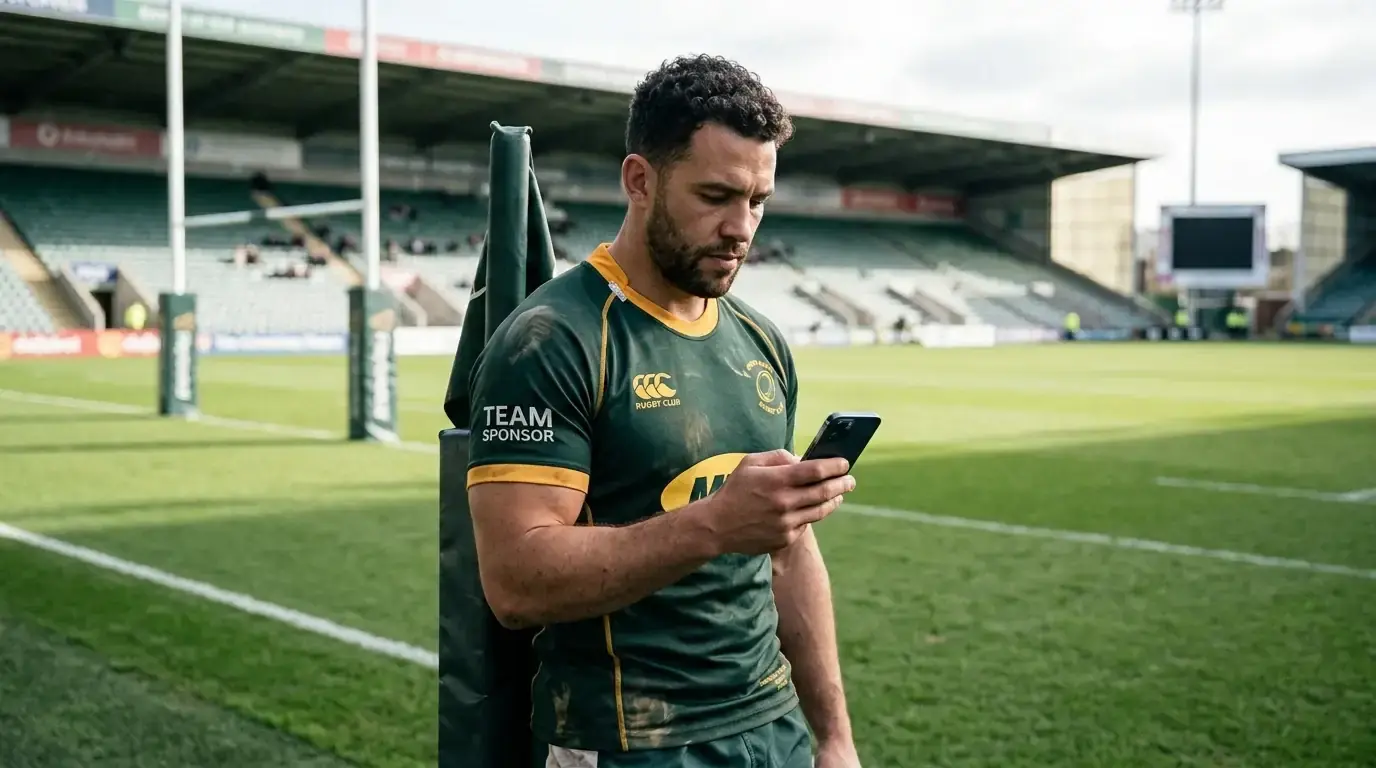 Rugby bettor verifying that a sportsbook holds a valid UK gambling licence