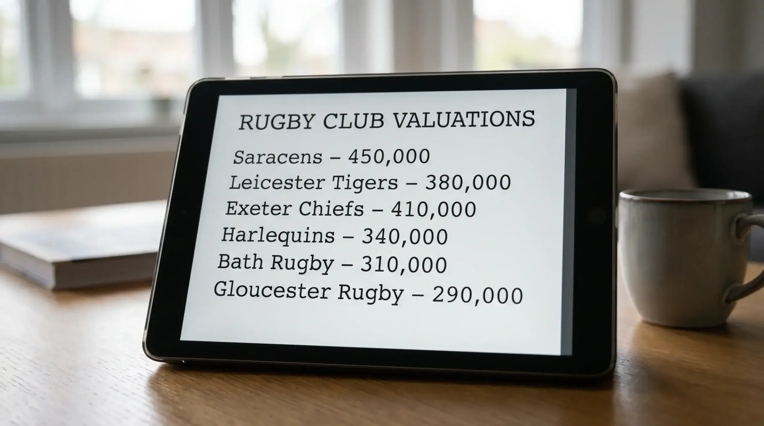 Outright winner prices for the United Rugby Championship listed on a display