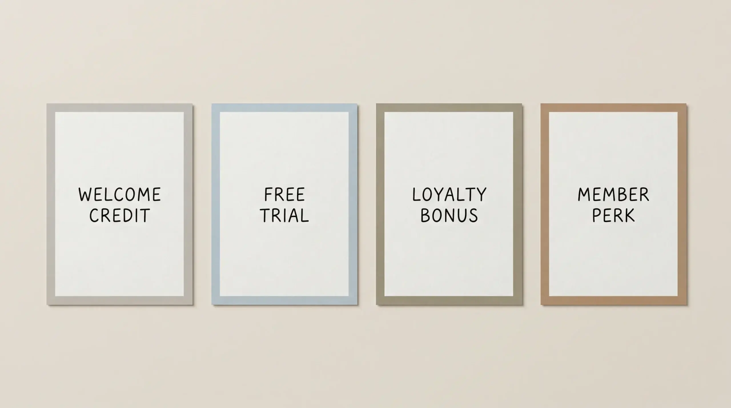 Common welcome offer shapes shown as a simple set of options